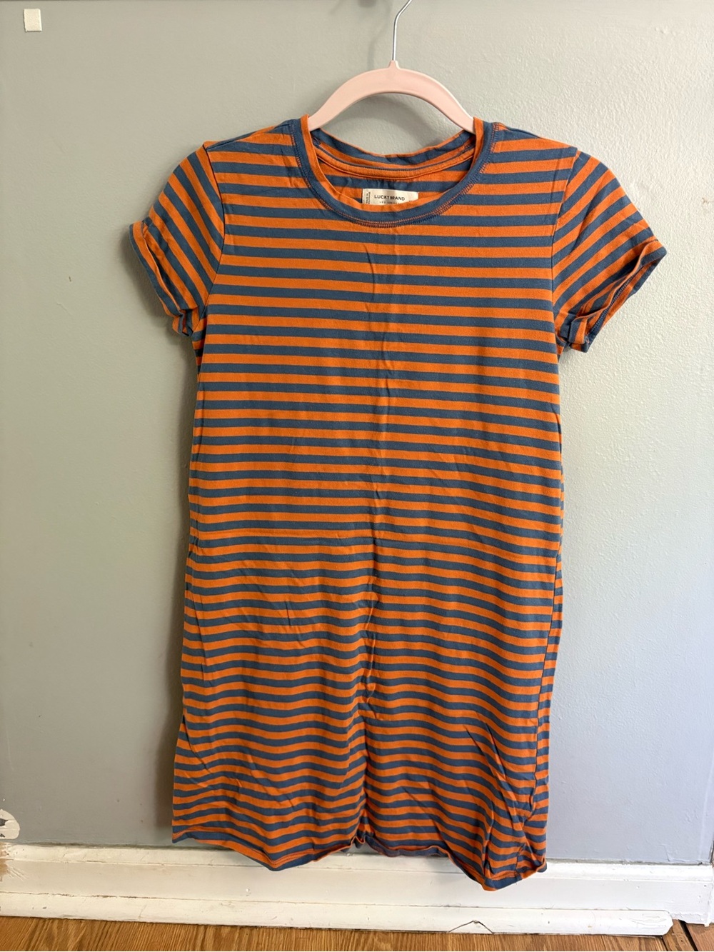Lucky Brand Orange and Blue Striped Mini Dress